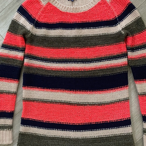 Splendid Colorful Multi-Striped Knit Crew Neck Long Sleeve Sweater Medium - Picture 4 of 10